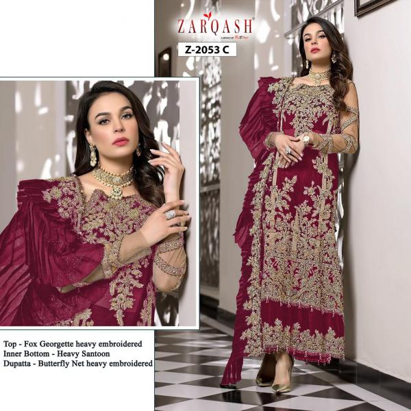 Zarqash Sra Fancy Georgette Embroidery Pakistani Suit 